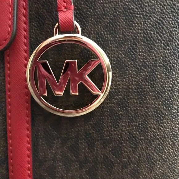Michael Kors red/brown tote.